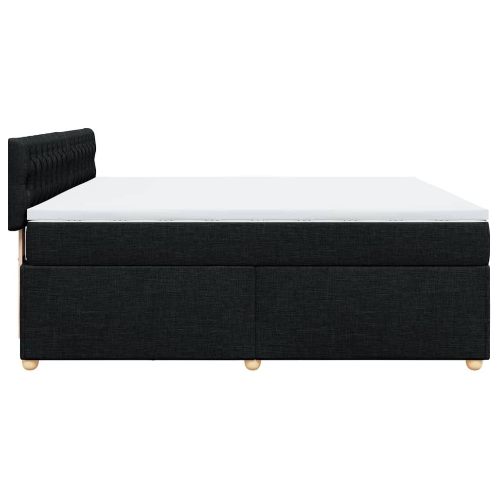 Boxspring met matras stof zwart 180x200 cm