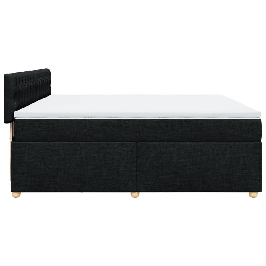 Boxspring met matras stof zwart 180x200 cm