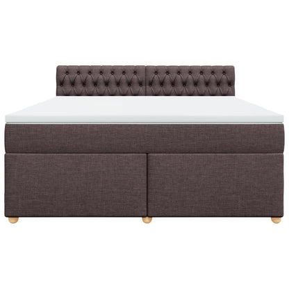 Boxspring met matras stof donkerbruin 180x200 cm