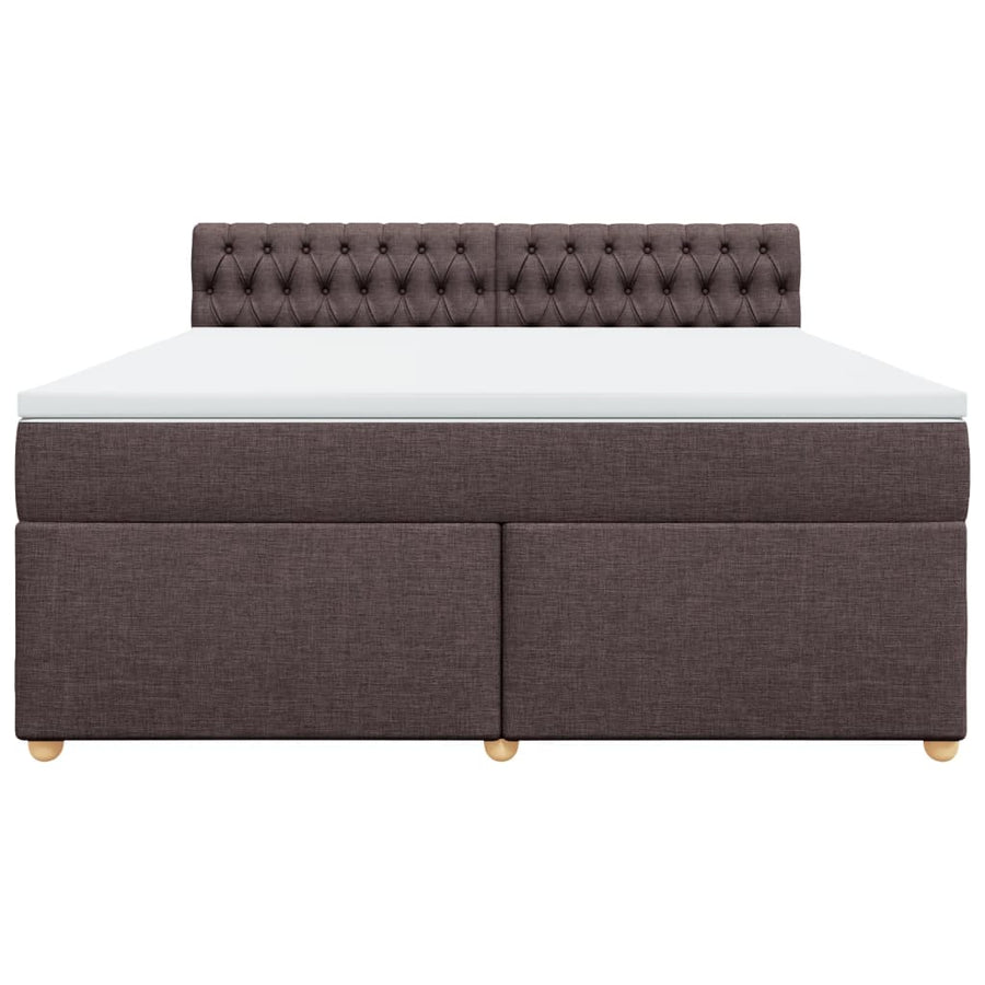 Boxspring met matras stof donkerbruin 180x200 cm