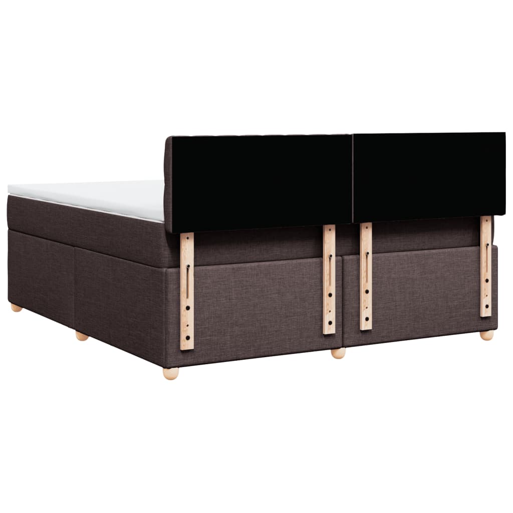 Boxspring met matras stof donkerbruin 180x200 cm