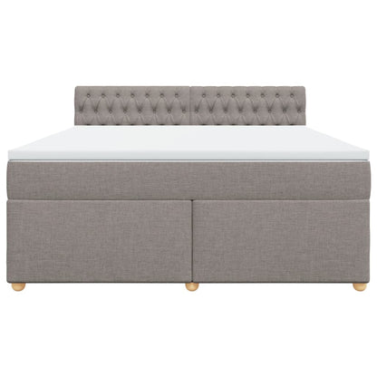 Boxspring met matras stof taupe 180x200 cm