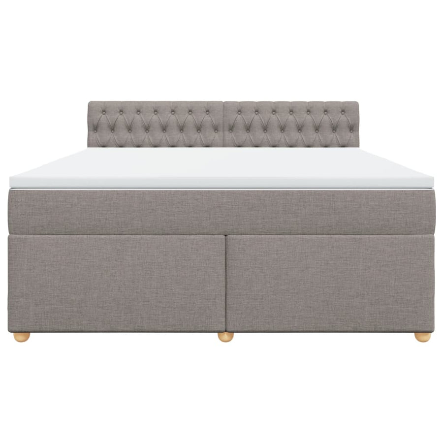 Boxspring met matras stof taupe 180x200 cm
