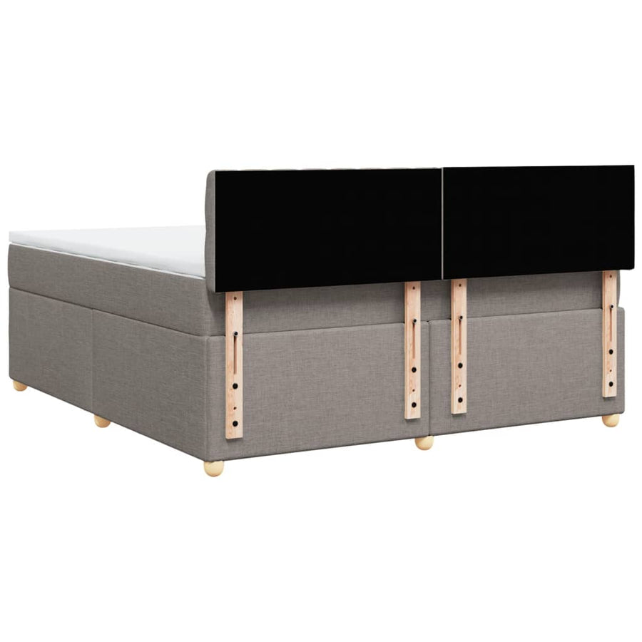 Boxspring met matras stof taupe 180x200 cm