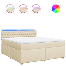 Boxspring met matras stof crèmekleurig 180x200 cm