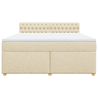 Boxspring met matras stof crèmekleurig 180x200 cm