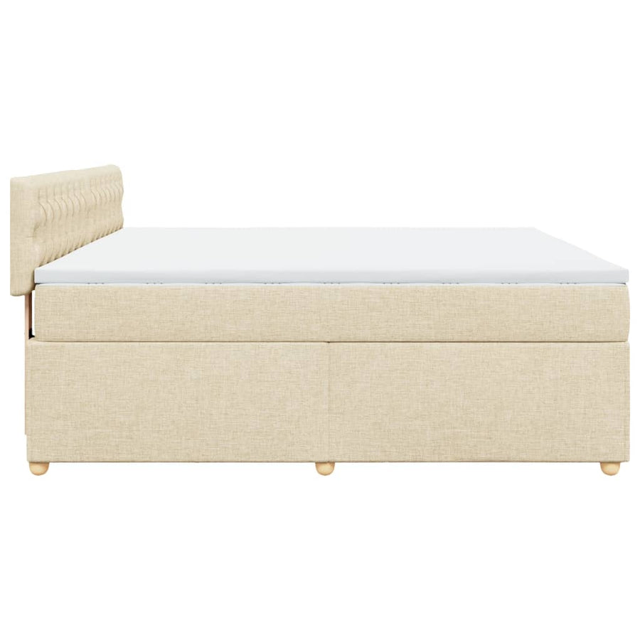 Boxspring met matras stof crèmekleurig 180x200 cm