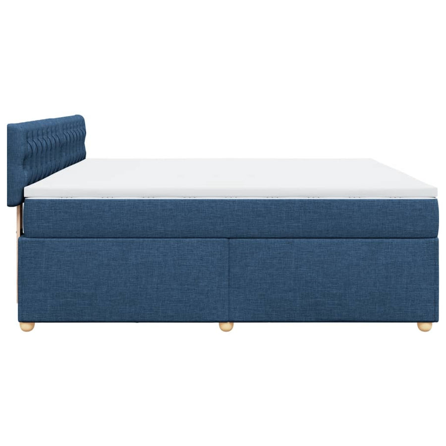 Boxspring met matras stof blauw 180x200 cm