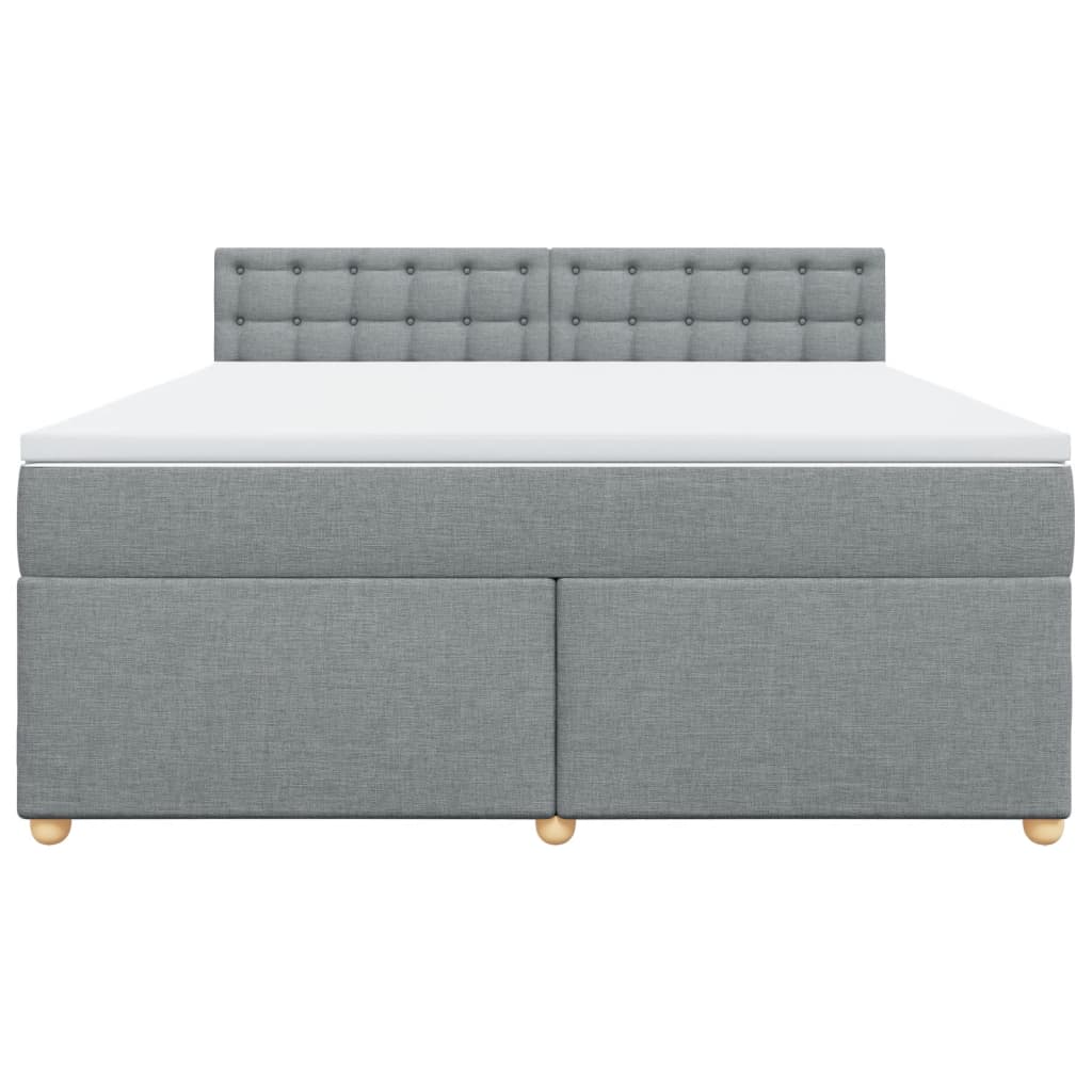 Boxspring met matras stof lichtgrijs 180x200 cm