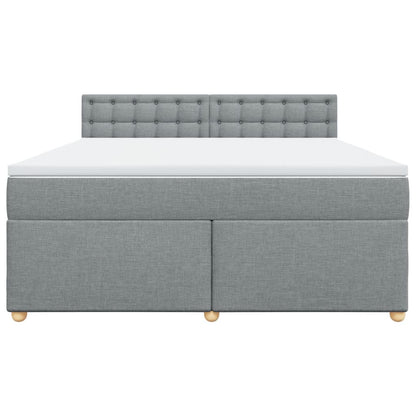 Boxspring met matras stof lichtgrijs 180x200 cm