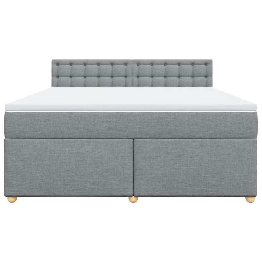 Boxspring met matras stof lichtgrijs 180x200 cm