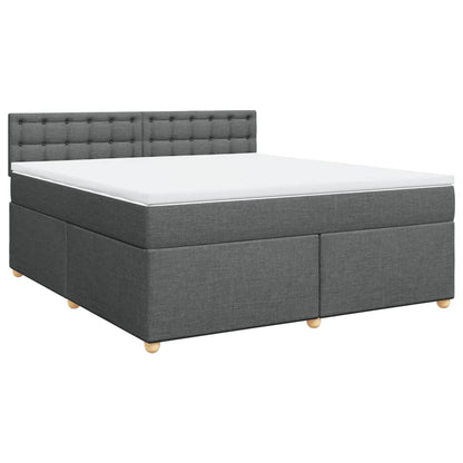 Boxspring met matras stof donkergrijs 180x200 cm