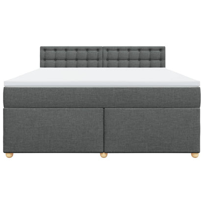 Boxspring met matras stof donkergrijs 180x200 cm