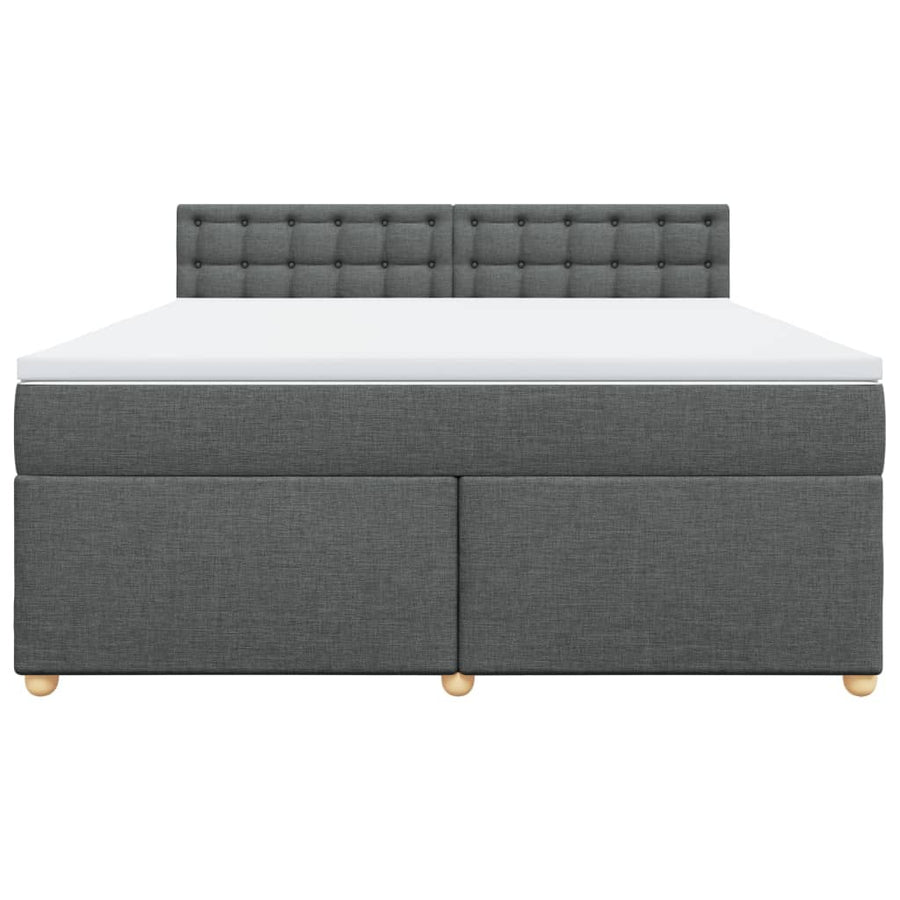 Boxspring met matras stof donkergrijs 180x200 cm