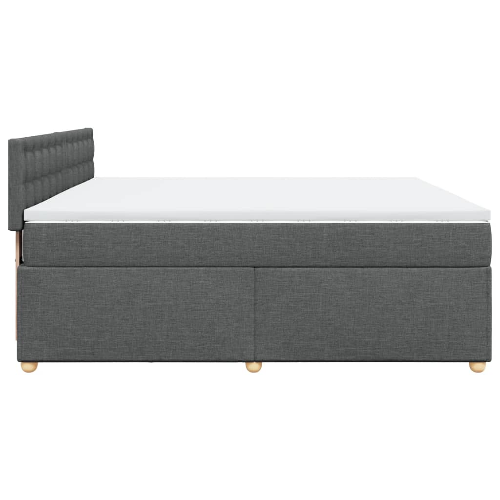Boxspring met matras stof donkergrijs 180x200 cm