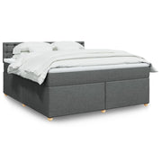 Boxspring met matras 180x200 cm donkergrijs