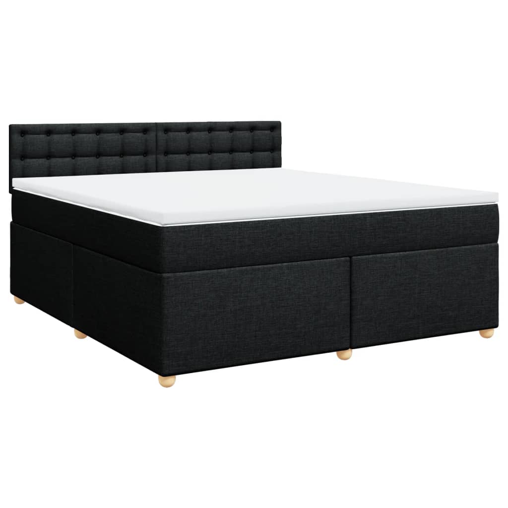 Boxspring met matras stof zwart 180x200 cm