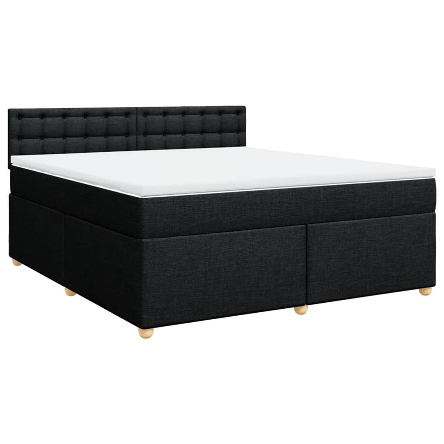 Boxspring met matras stof zwart 180x200 cm