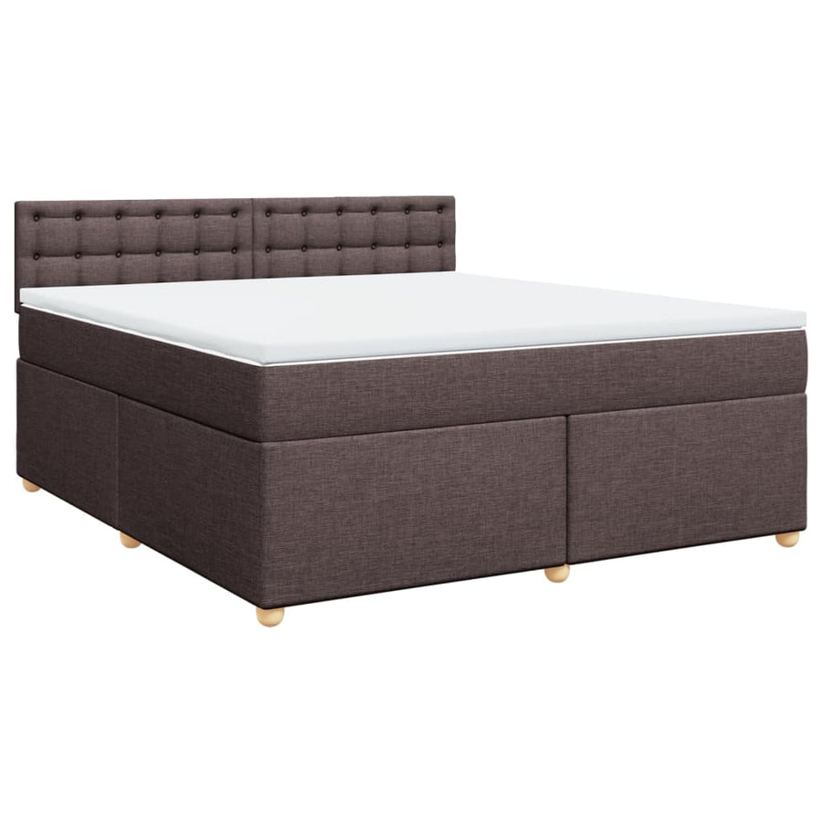 Boxspring met matras stof donkerbruin 180x200 cm