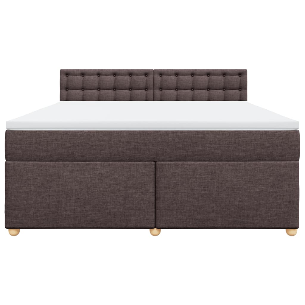 Boxspring met matras stof donkerbruin 180x200 cm