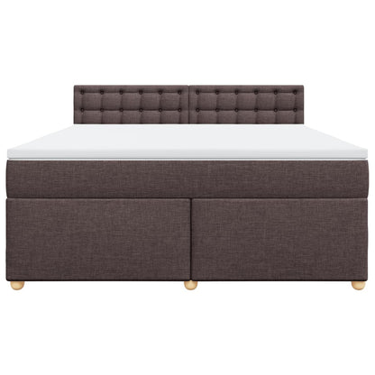 Boxspring met matras stof donkerbruin 180x200 cm
