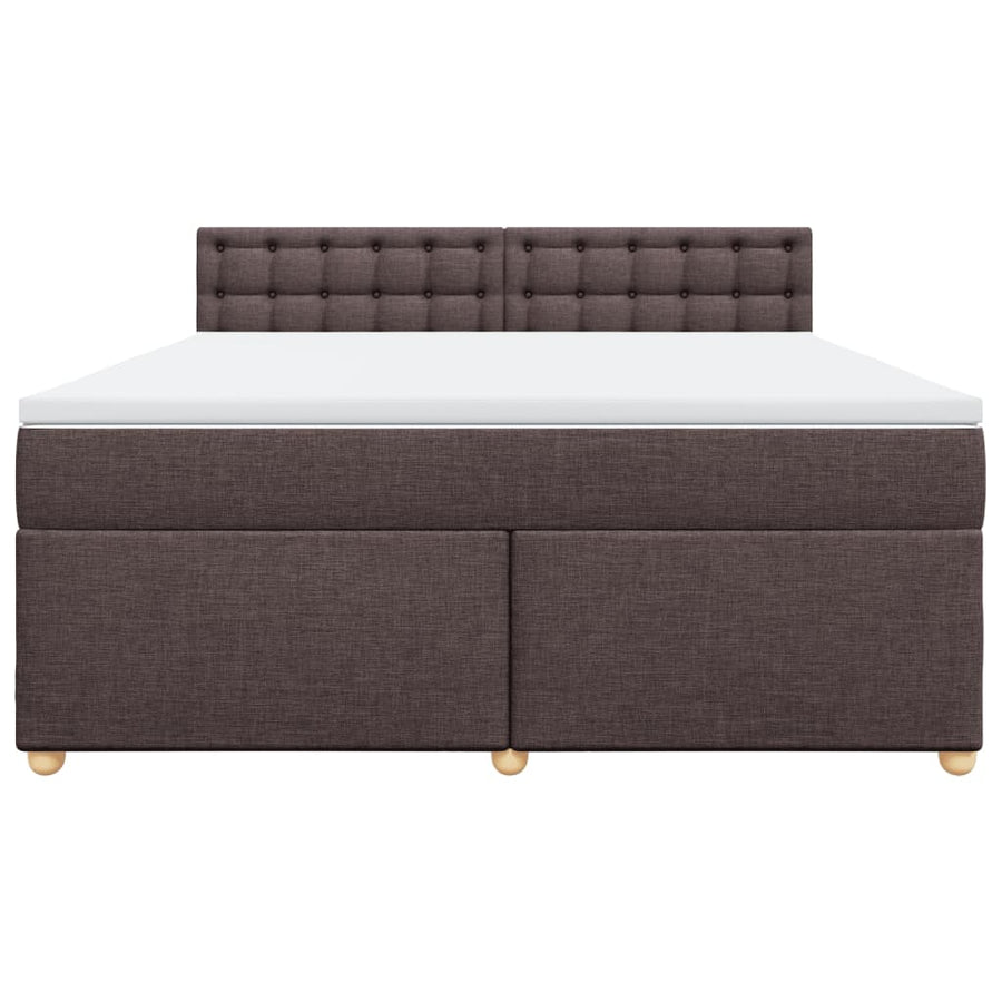 Boxspring met matras stof donkerbruin 180x200 cm