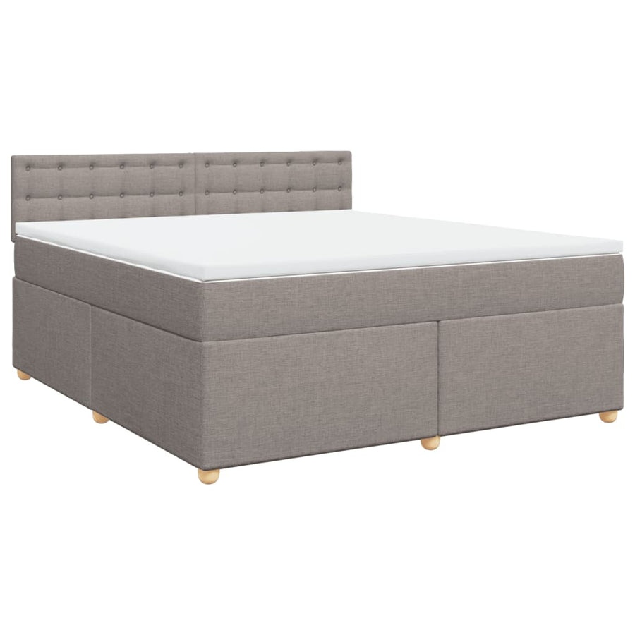 Boxspring met matras stof taupe 180x200 cm