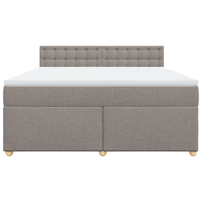 Boxspring met matras stof taupe 180x200 cm