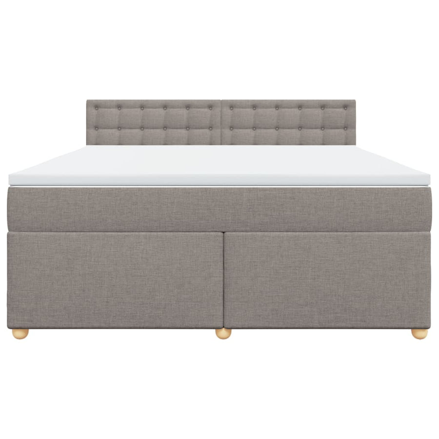 Boxspring met matras stof taupe 180x200 cm