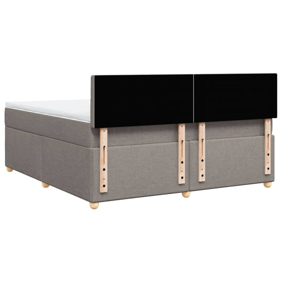 Boxspring met matras stof taupe 180x200 cm