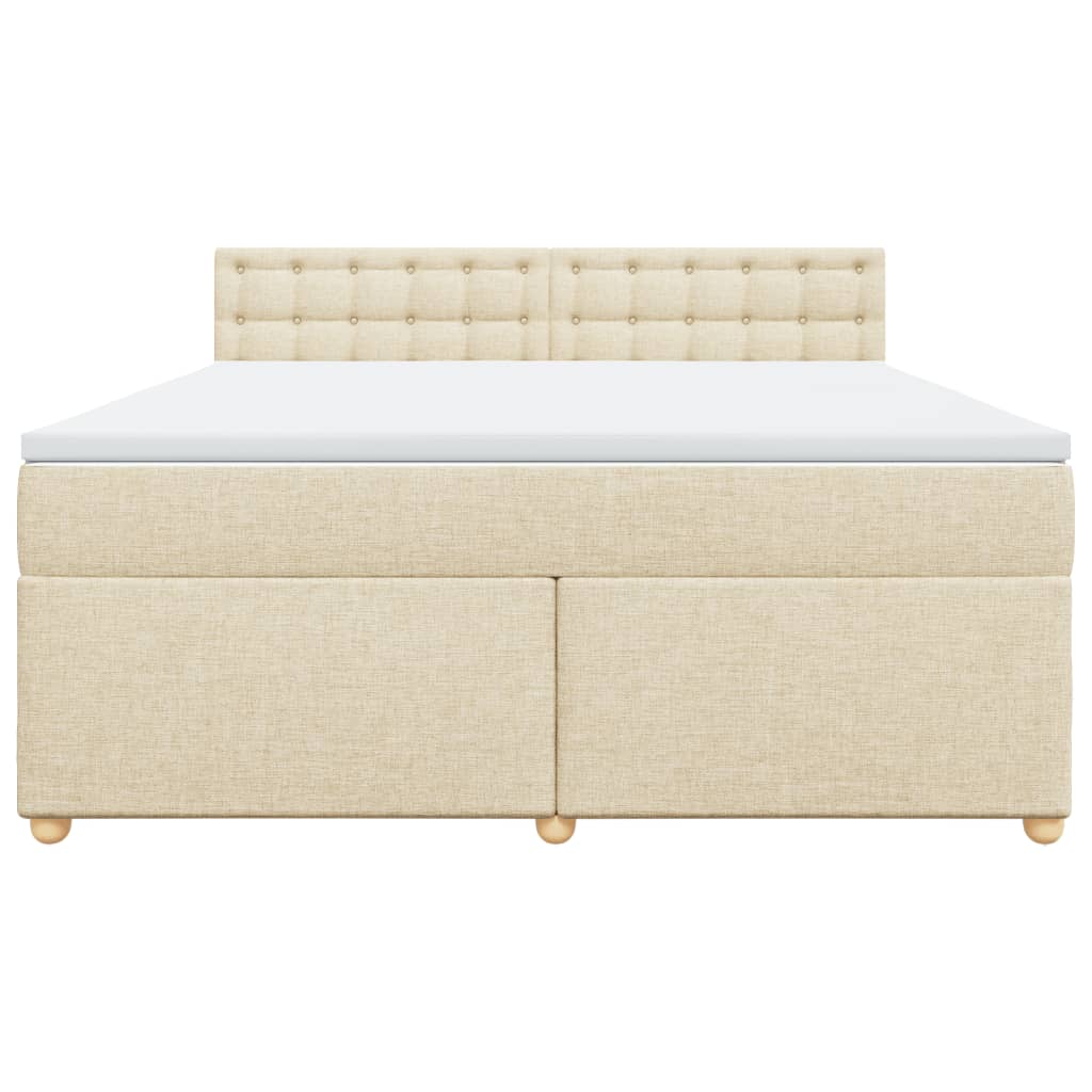 Boxspring met matras stof crèmekleurig 180x200 cm