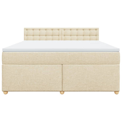 Boxspring met matras stof crèmekleurig 180x200 cm