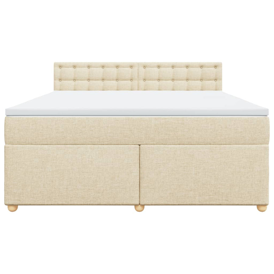 Boxspring met matras stof crèmekleurig 180x200 cm