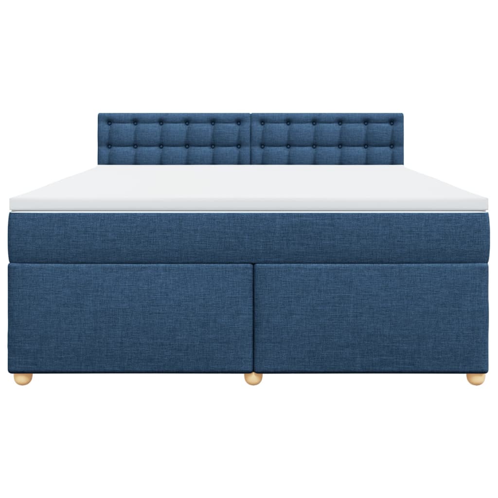 Boxspring met matras stof blauw 180x200 cm