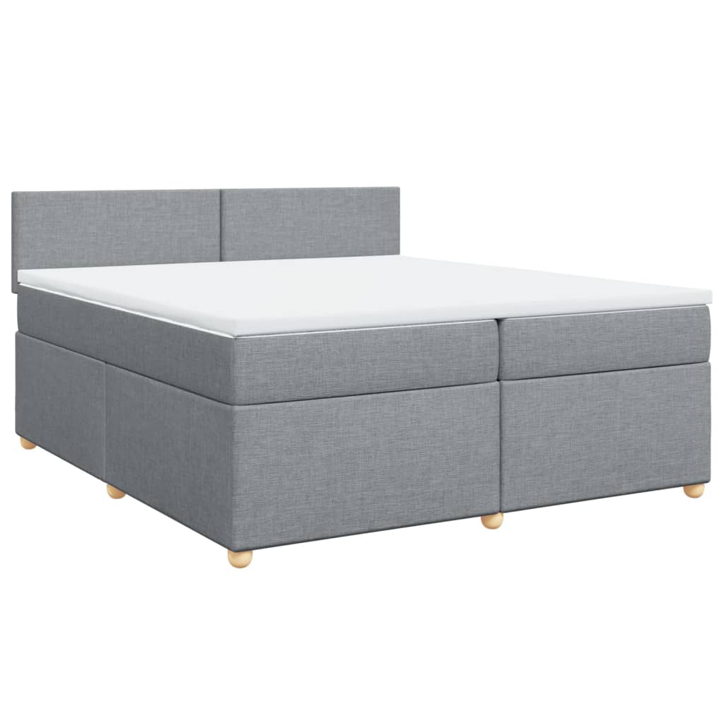 Boxspring met matras stof lichtgrijs 200x200 cm