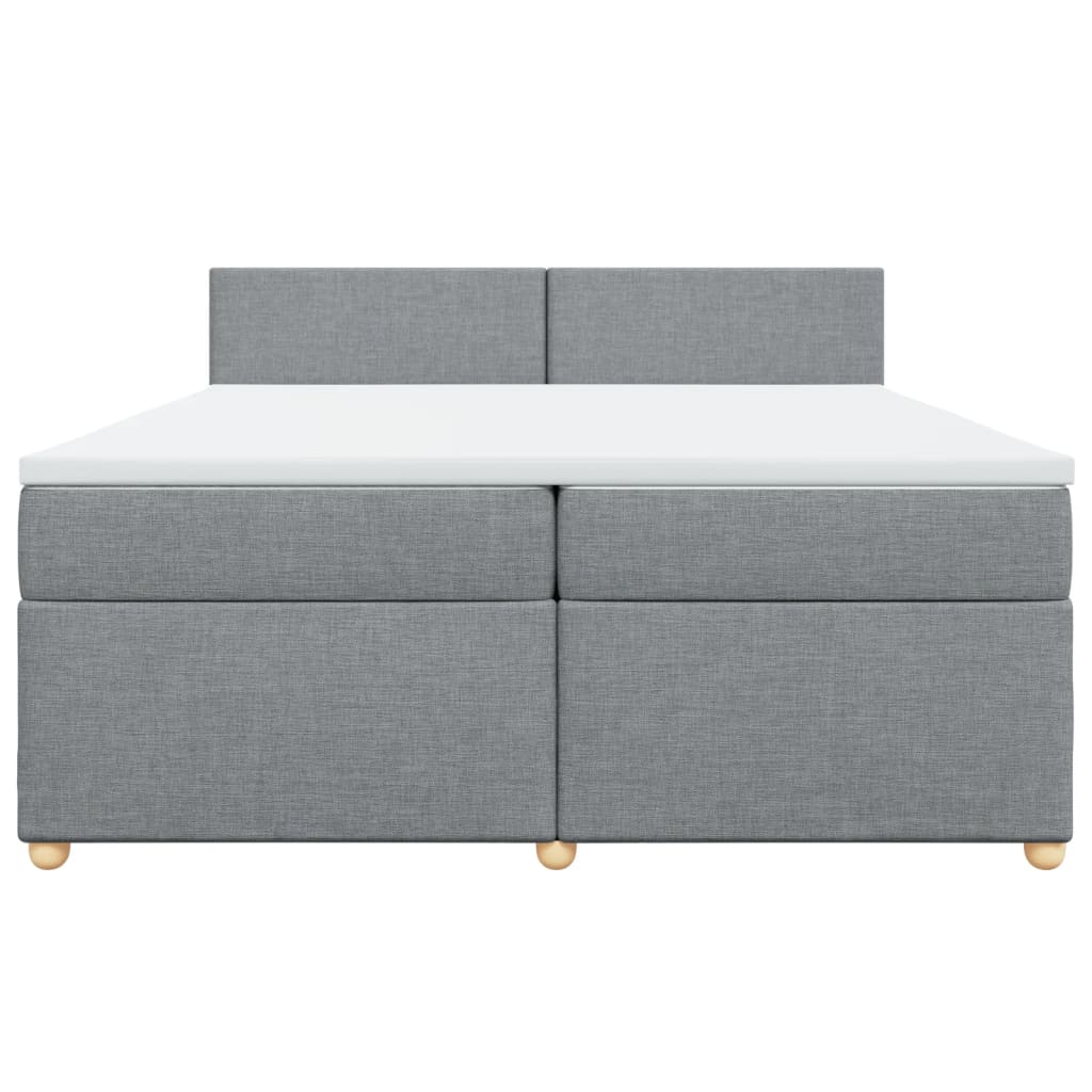 Boxspring met matras stof lichtgrijs 200x200 cm