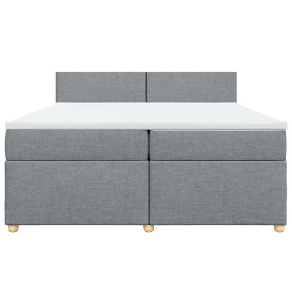 Boxspring met matras stof lichtgrijs 200x200 cm