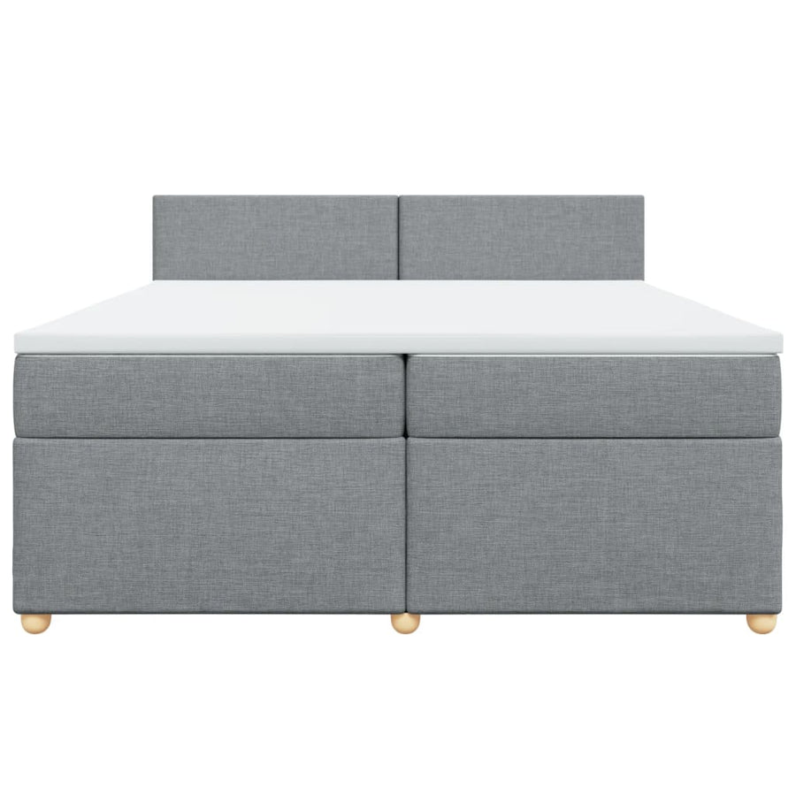 Boxspring met matras stof lichtgrijs 200x200 cm