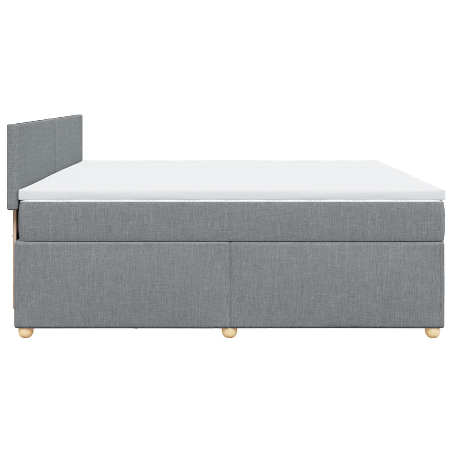 Boxspring met matras stof lichtgrijs 200x200 cm
