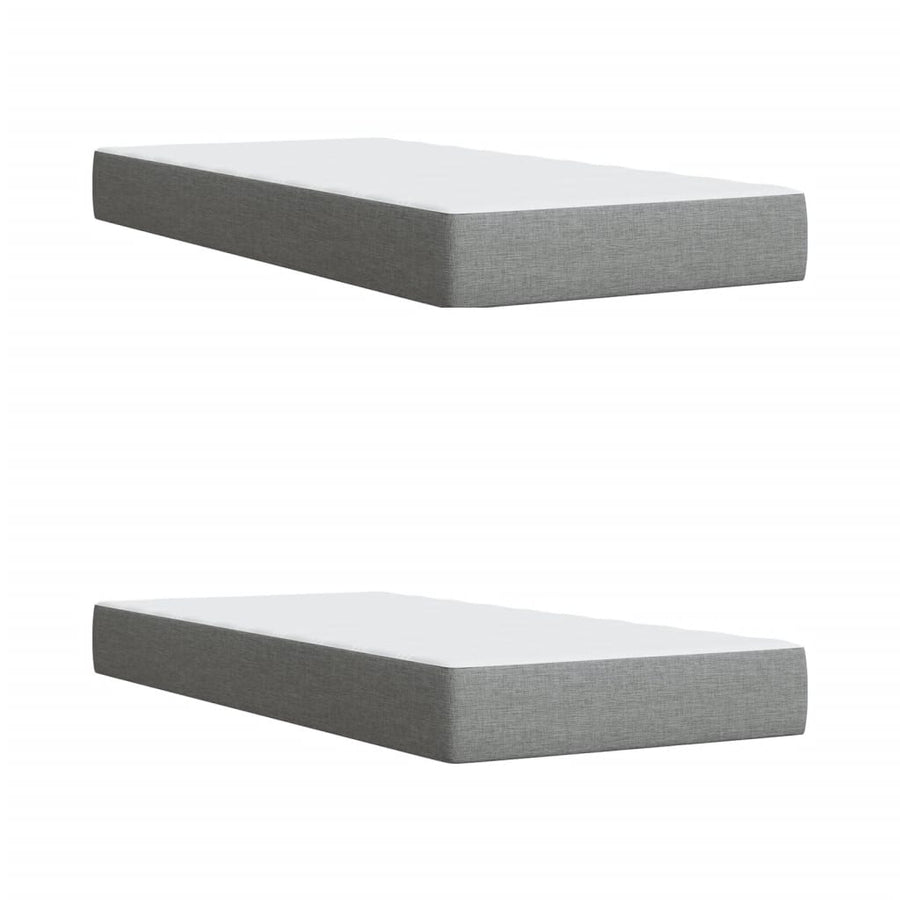 Boxspring met matras stof lichtgrijs 200x200 cm