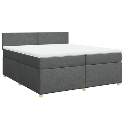 Boxspring met matras stof donkergrijs 200x200 cm