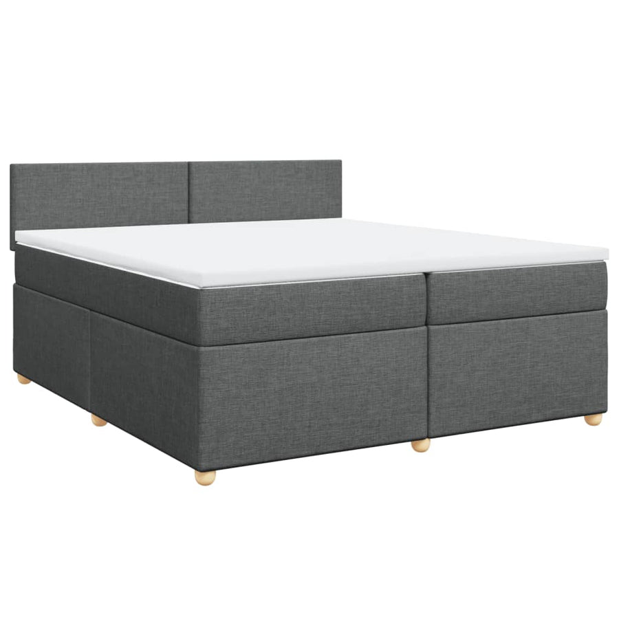 Boxspring met matras stof donkergrijs 200x200 cm