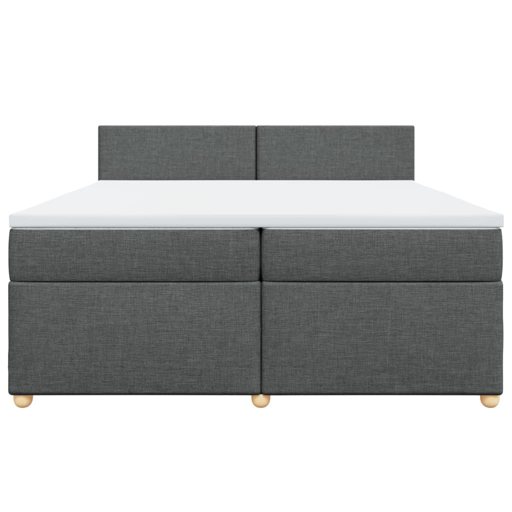 Boxspring met matras stof donkergrijs 200x200 cm