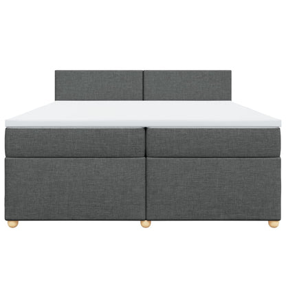 Boxspring met matras stof donkergrijs 200x200 cm