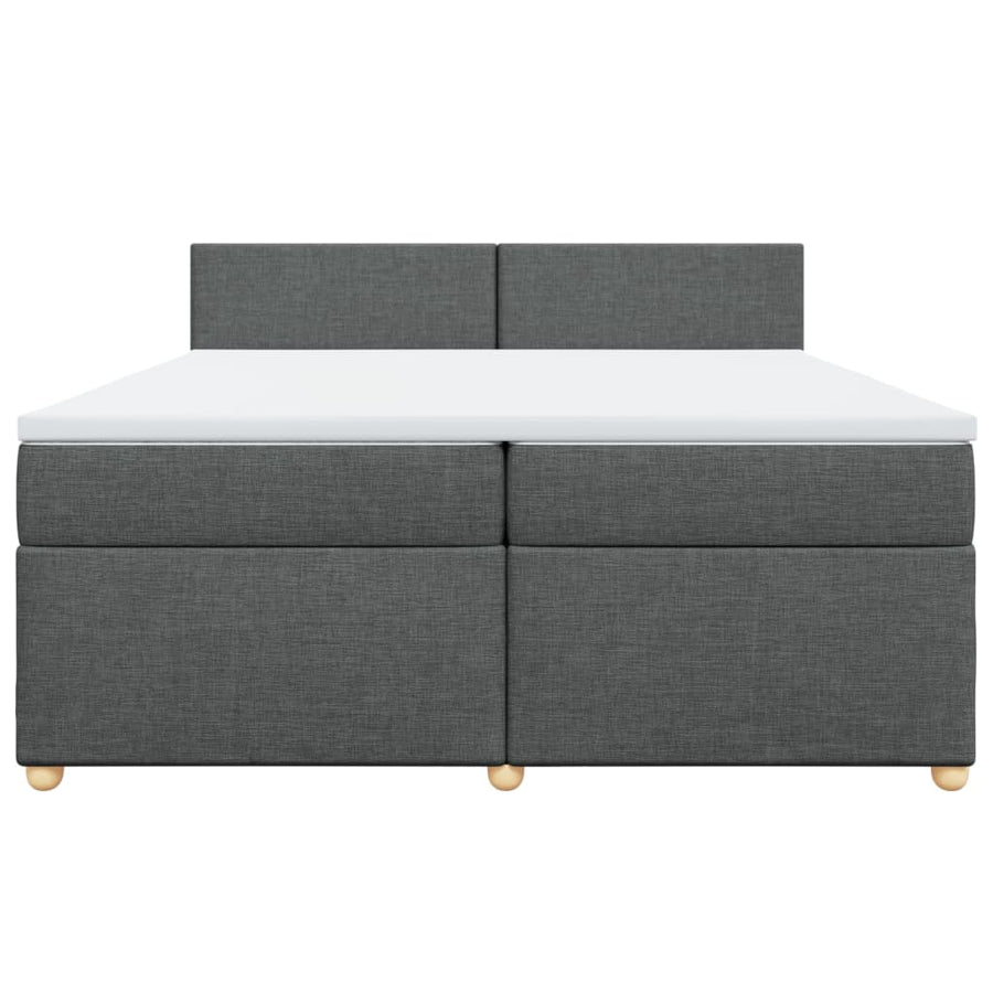 Boxspring met matras stof donkergrijs 200x200 cm
