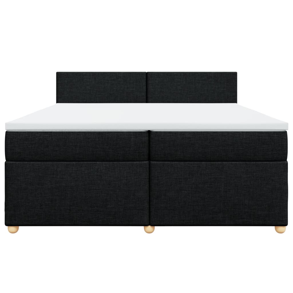 Boxspring met matras stof zwart 200x200 cm