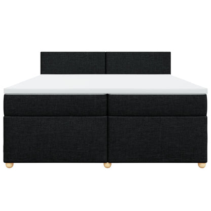 Boxspring met matras stof zwart 200x200 cm
