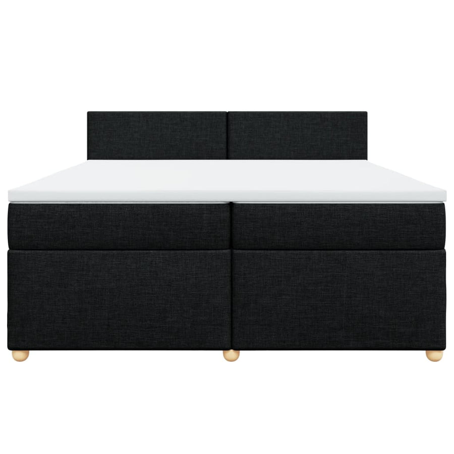 Boxspring met matras stof zwart 200x200 cm