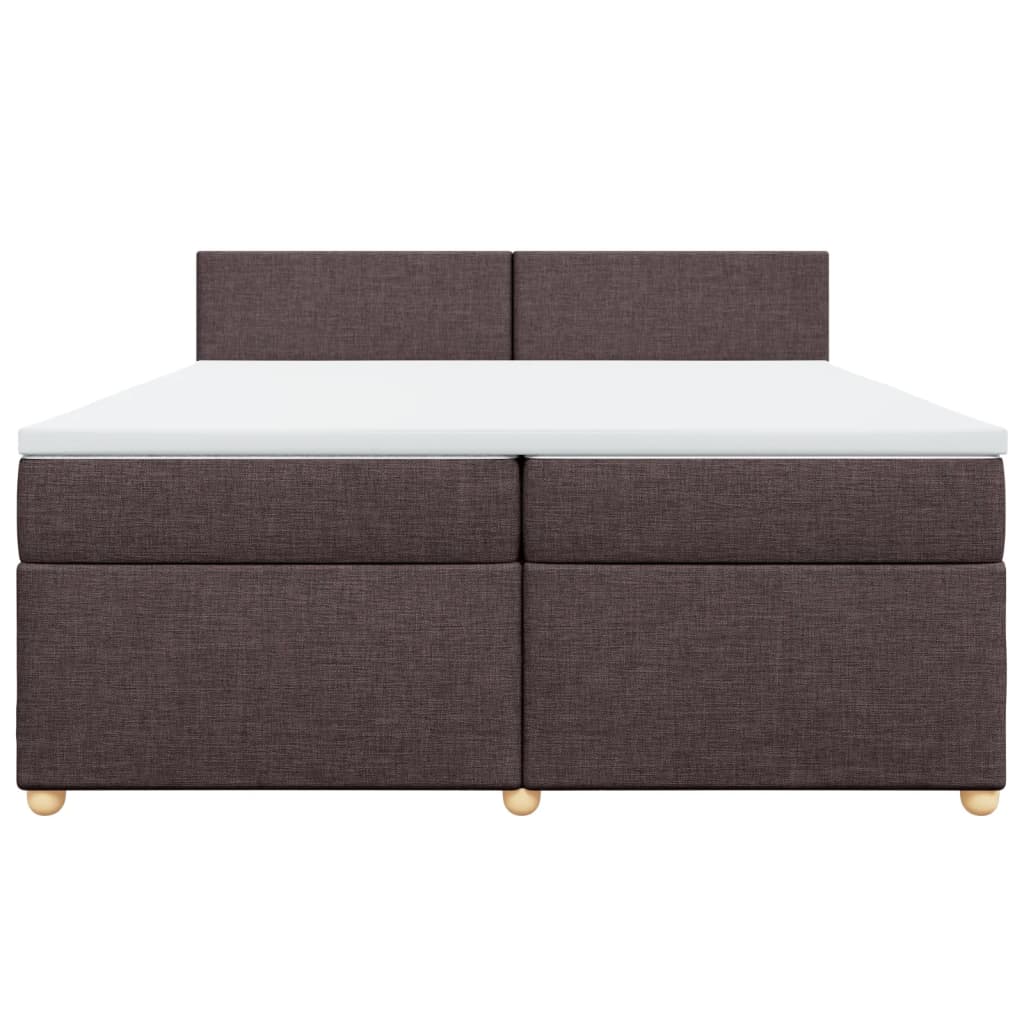 Boxspring met matras stof donkerbruin 200x200 cm