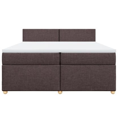 Boxspring met matras stof donkerbruin 200x200 cm